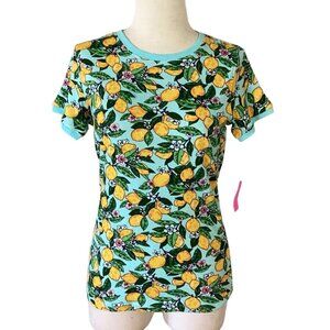 NWT Vera Bradley Lemon Grove Women’s Medium Pajama Top T-Shirt Size XS Cotton